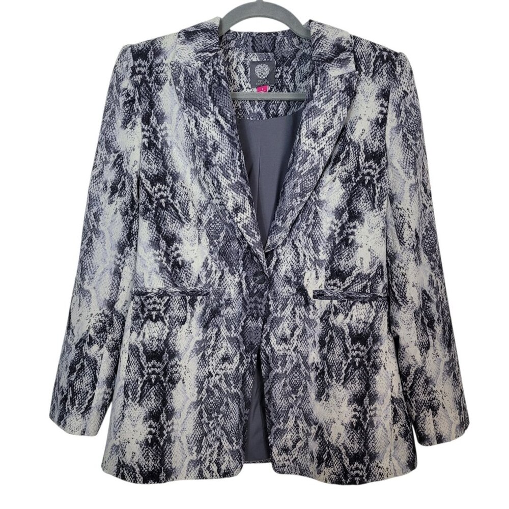 Vince Camuto Single Breasted Blazer Jacket Sz 2 Notched Collar Snake Print NWT